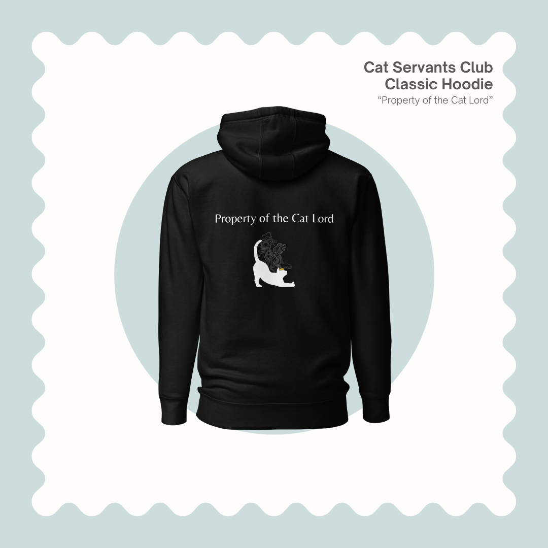 funny black cat hoodie for cat lovers – Cat Servants Club design