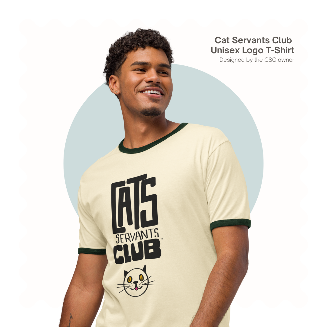 Cat Servants Club Logo T-Shirt – Hand-Drawn Design