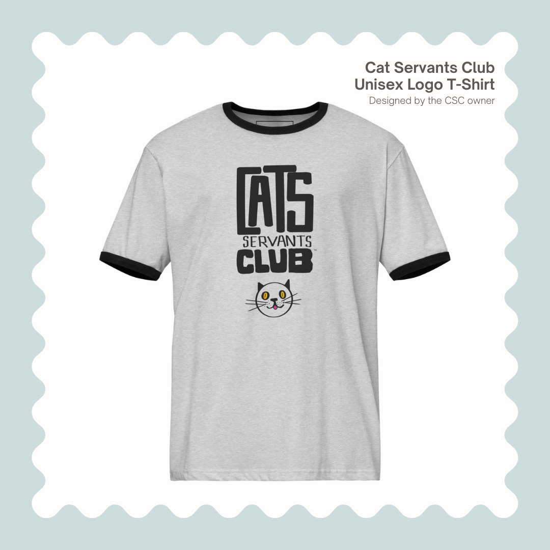 Cat Servants Club Logo T-Shirt – Hand-Drawn Design