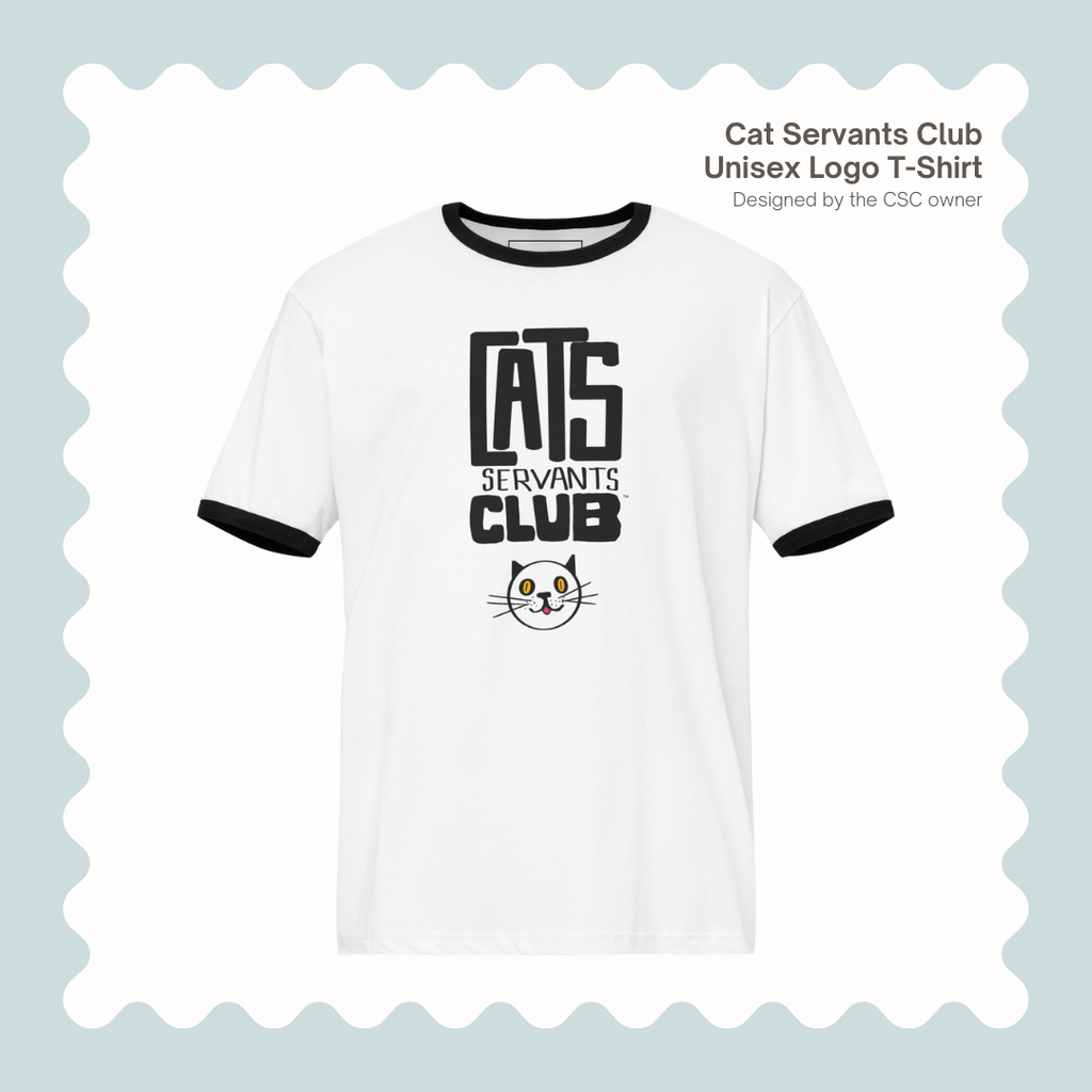 Cat Servants Club Logo T-Shirt – Hand-Drawn Design
