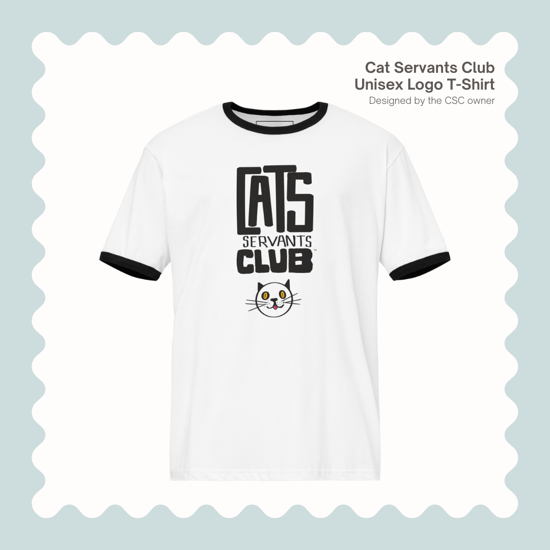 Cat Servants Club Logo T-Shirt – Hand-Drawn Design