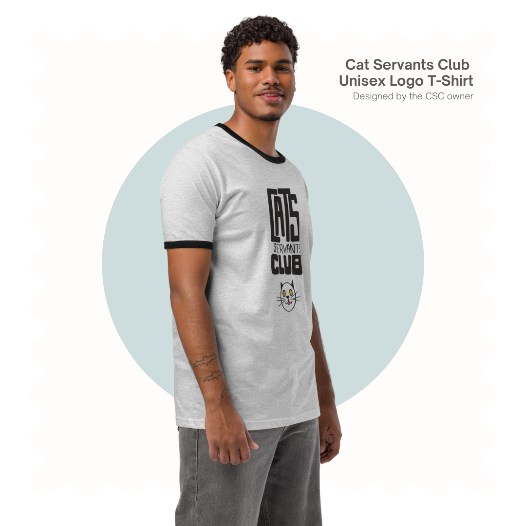Cat Servants Club Logo T-Shirt – Hand-Drawn Design